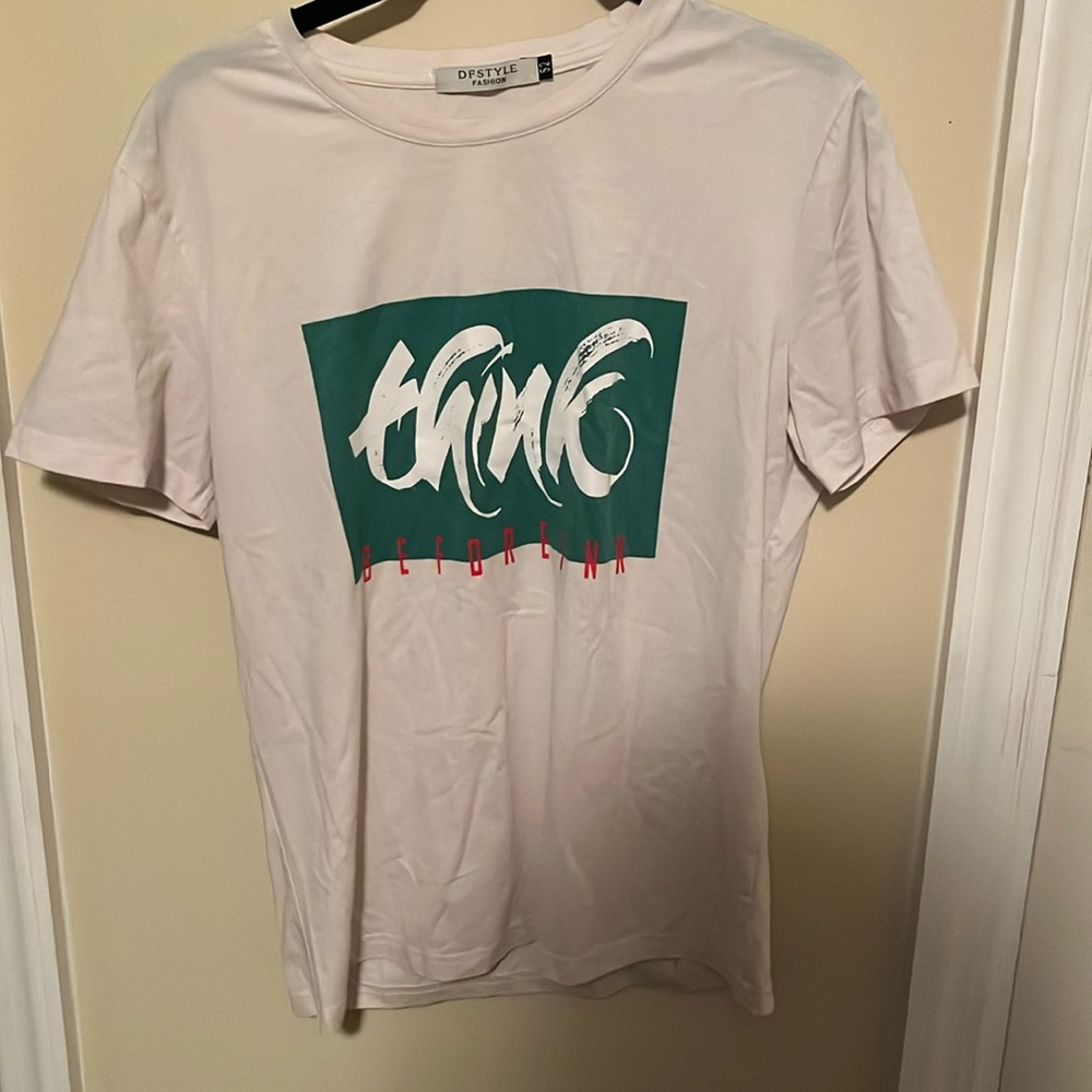 Think green and cream tshirt size large